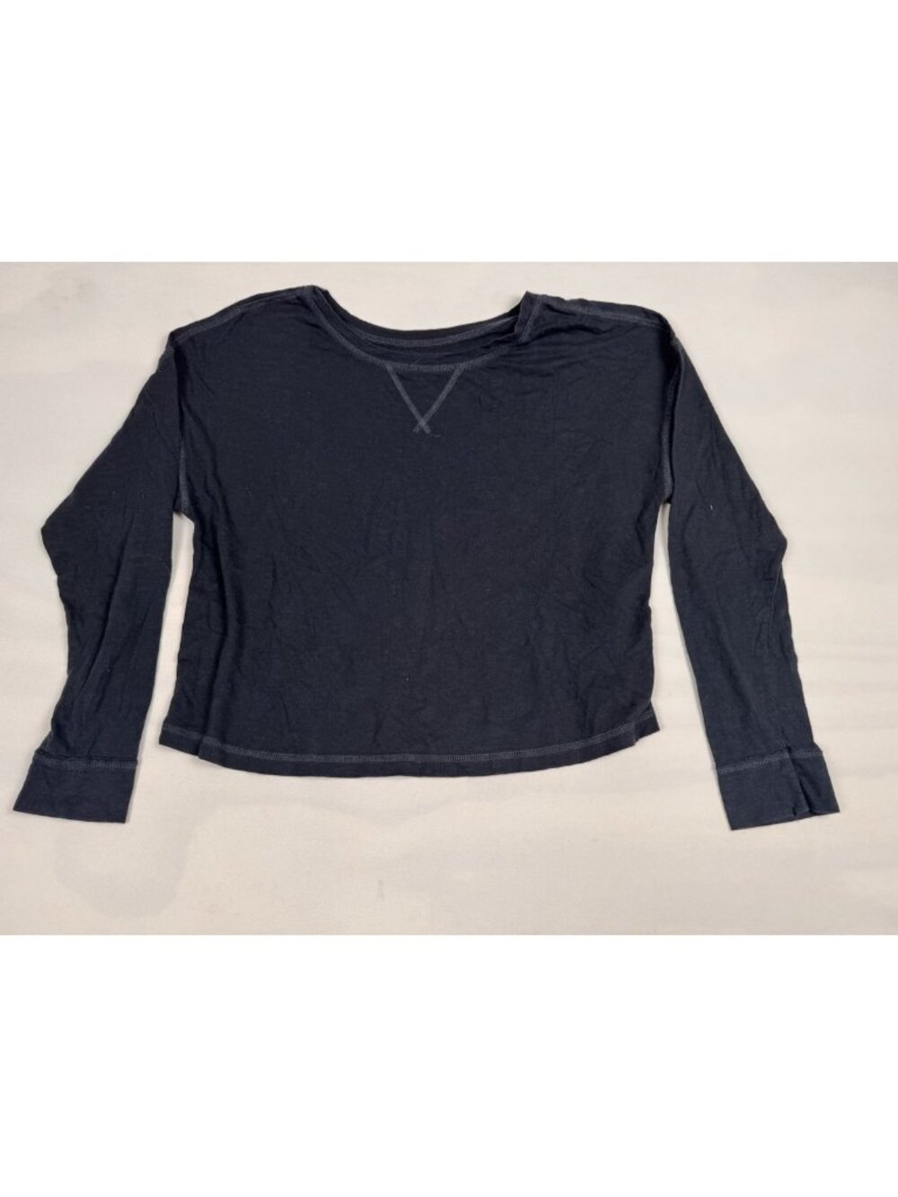 Abercrombie & Fitch Relaxed Fit Long Sleeve Top Womens M Black Casual Tee
